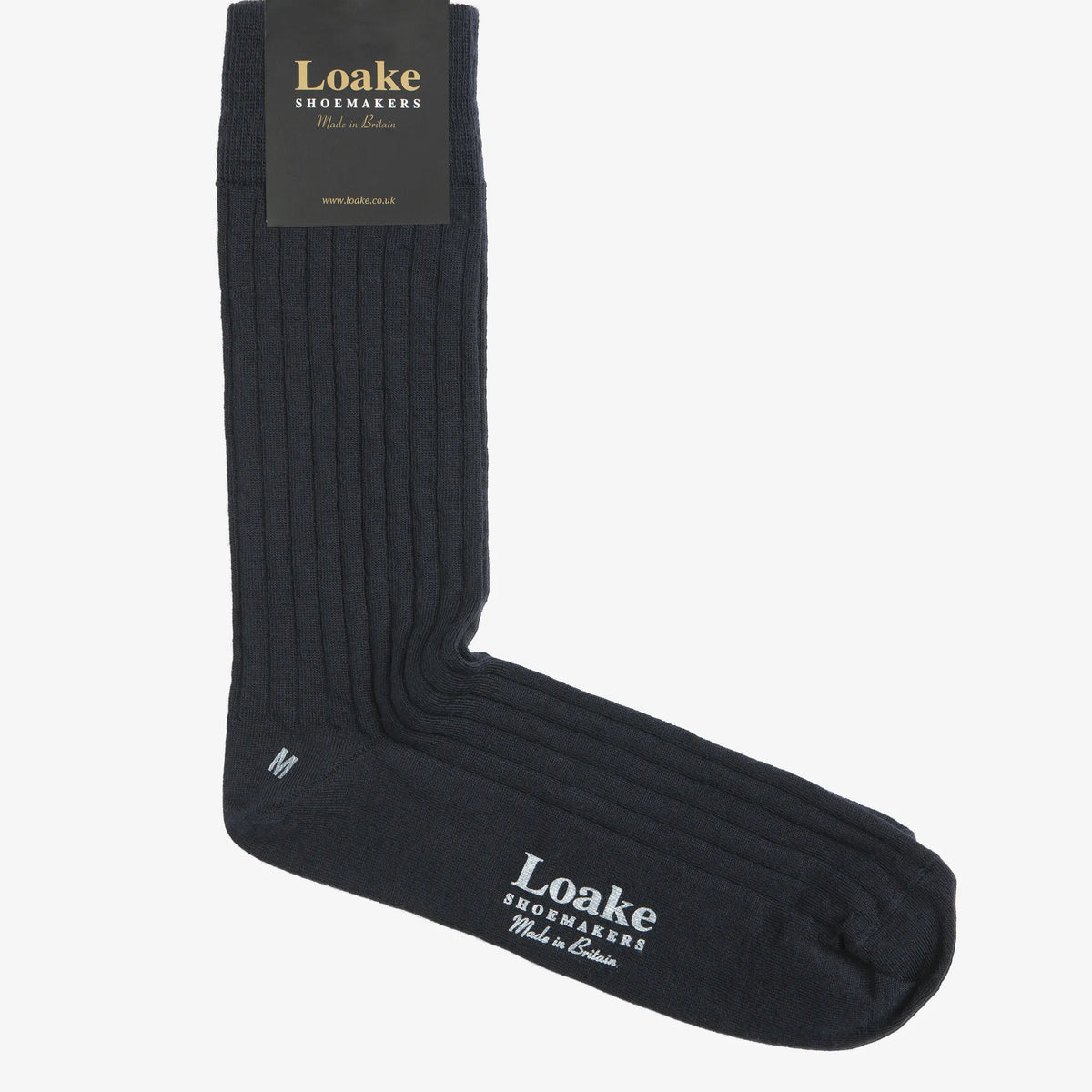 75% Cashmere Rib Sock in Navy main image 1